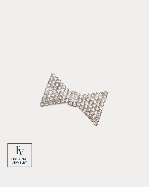 FV Crystal Bow Hairclip - Silver Hair Accessory Frances Valentine