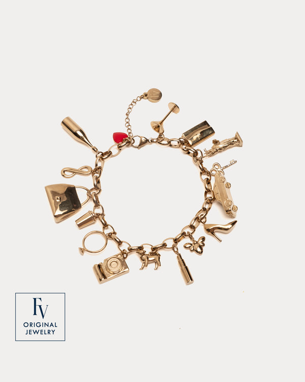 FV Charm Bracelet - Gold Jewelry Frances Valentine