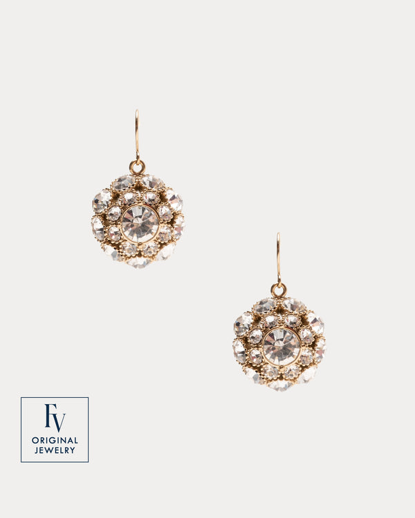 FV Crystal Cluster Drop Earring - Gold Jewelry Frances Valentine