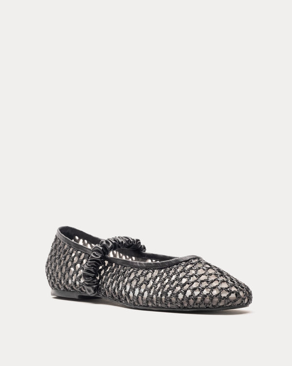 Ella Raffia Ballet Flat - Black - Frances Valentine