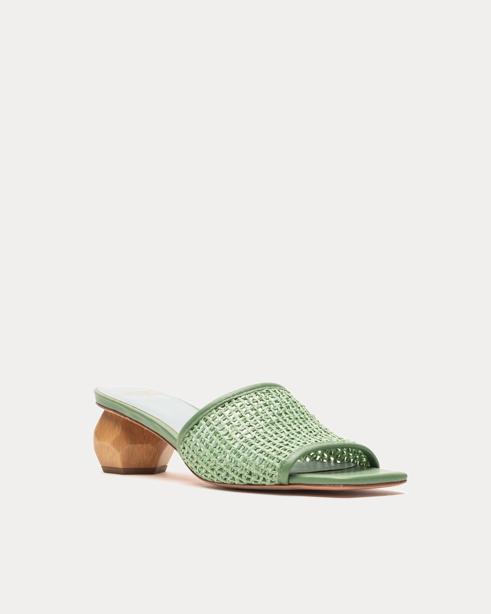 Raffia Mesh Slide - Green - Frances Valentine