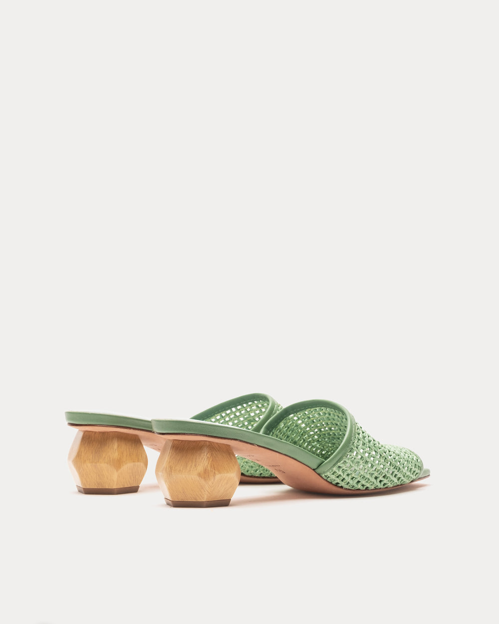 Raffia Mesh Slide - Green - Frances Valentine