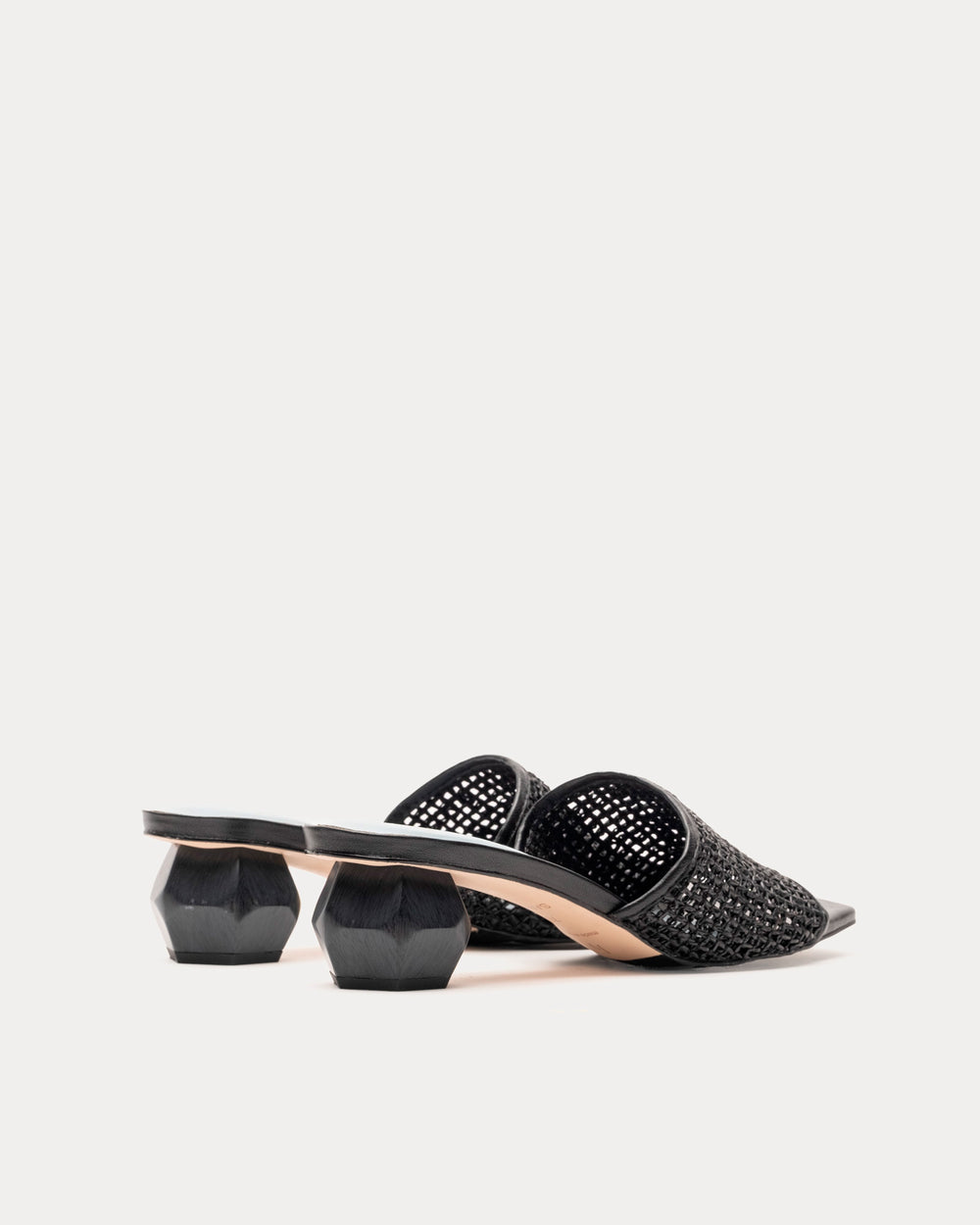 Raffia Mesh Slide - Black Sandals Frances Valentine