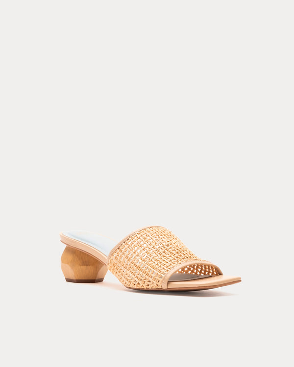 Raffia Mesh Slide - Natural - Frances Valentine