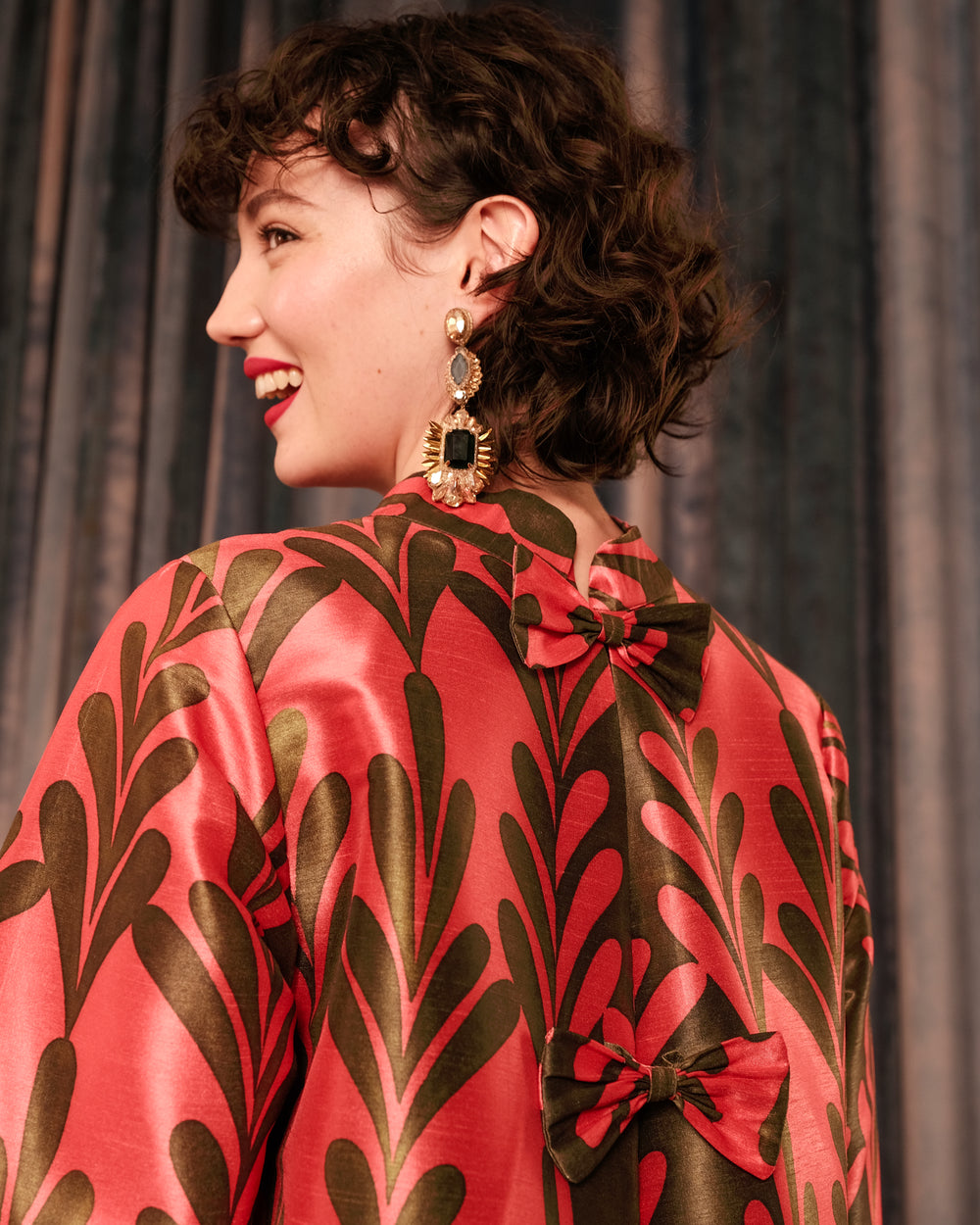 Diplomat Mini Dress - Royal Palm Watermelon - Frances Valentine