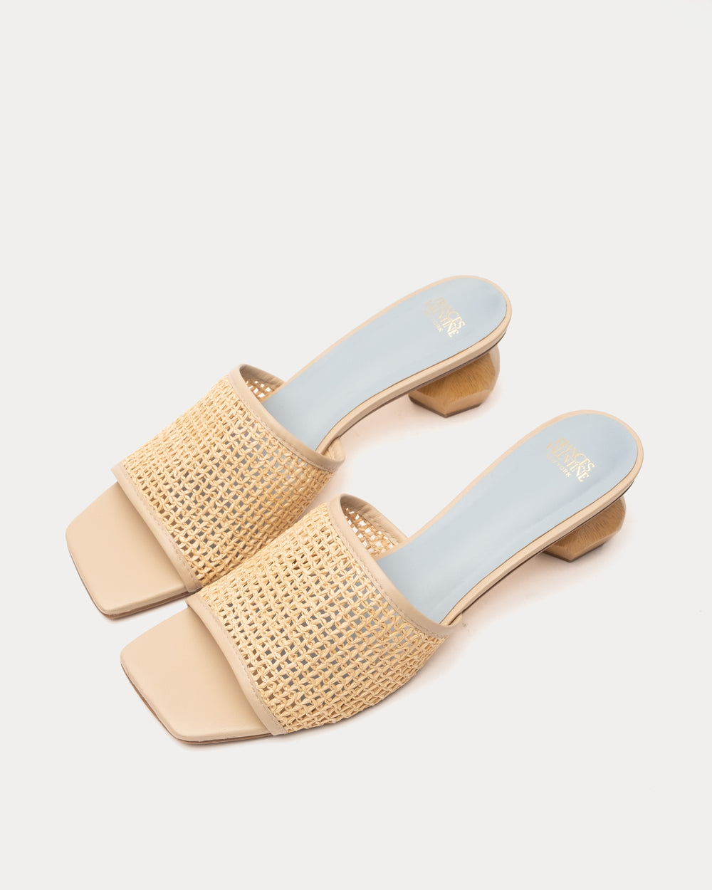 Raffia Mesh Slide - Natural - Frances Valentine