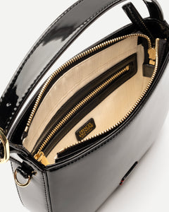 Frances Valentine Ringo Bag Soft Patent Black, One Size