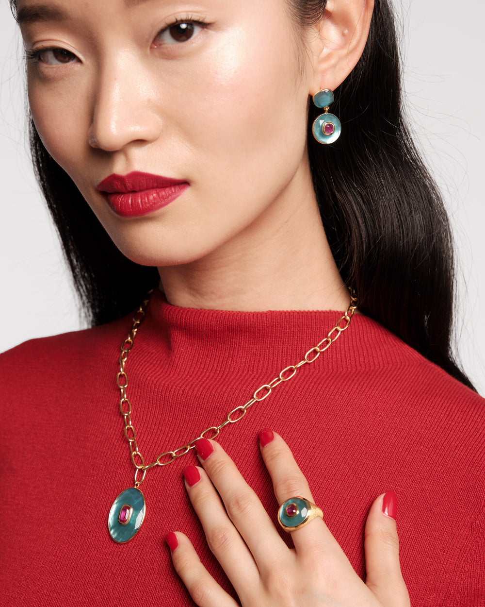 Inelda Earring - Blue Earrings Frances Valentine