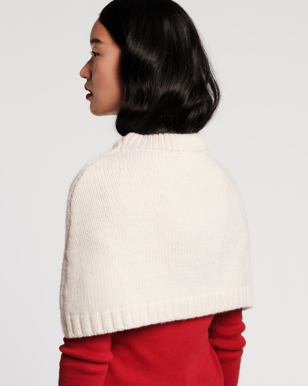 Emma Embroidered Flower Shrug - Oyster