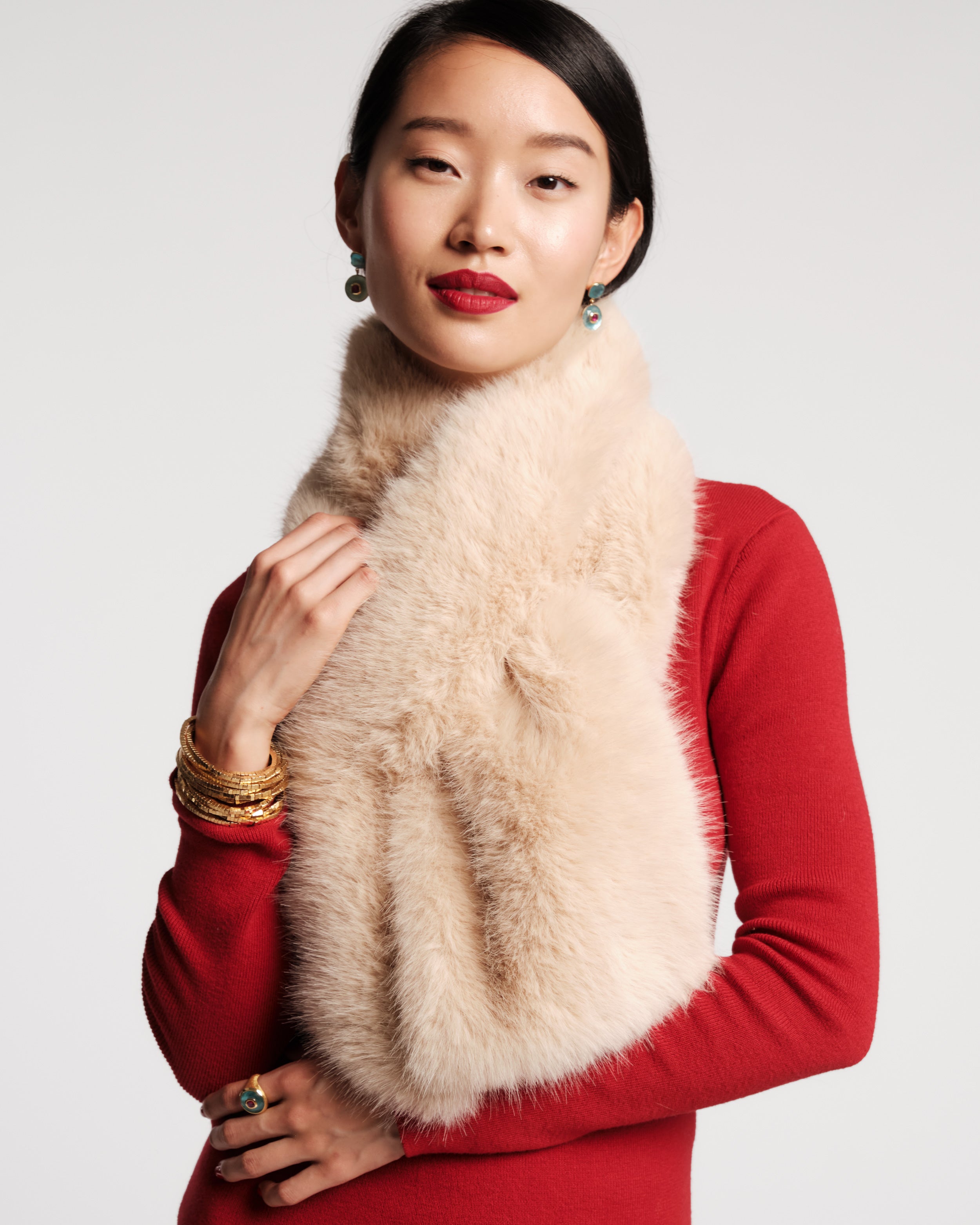 Faux Fur Pull Through Scarf