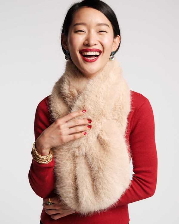 Faux Fur Pull Through Scarf - Oyster Scarf Frances Valentine