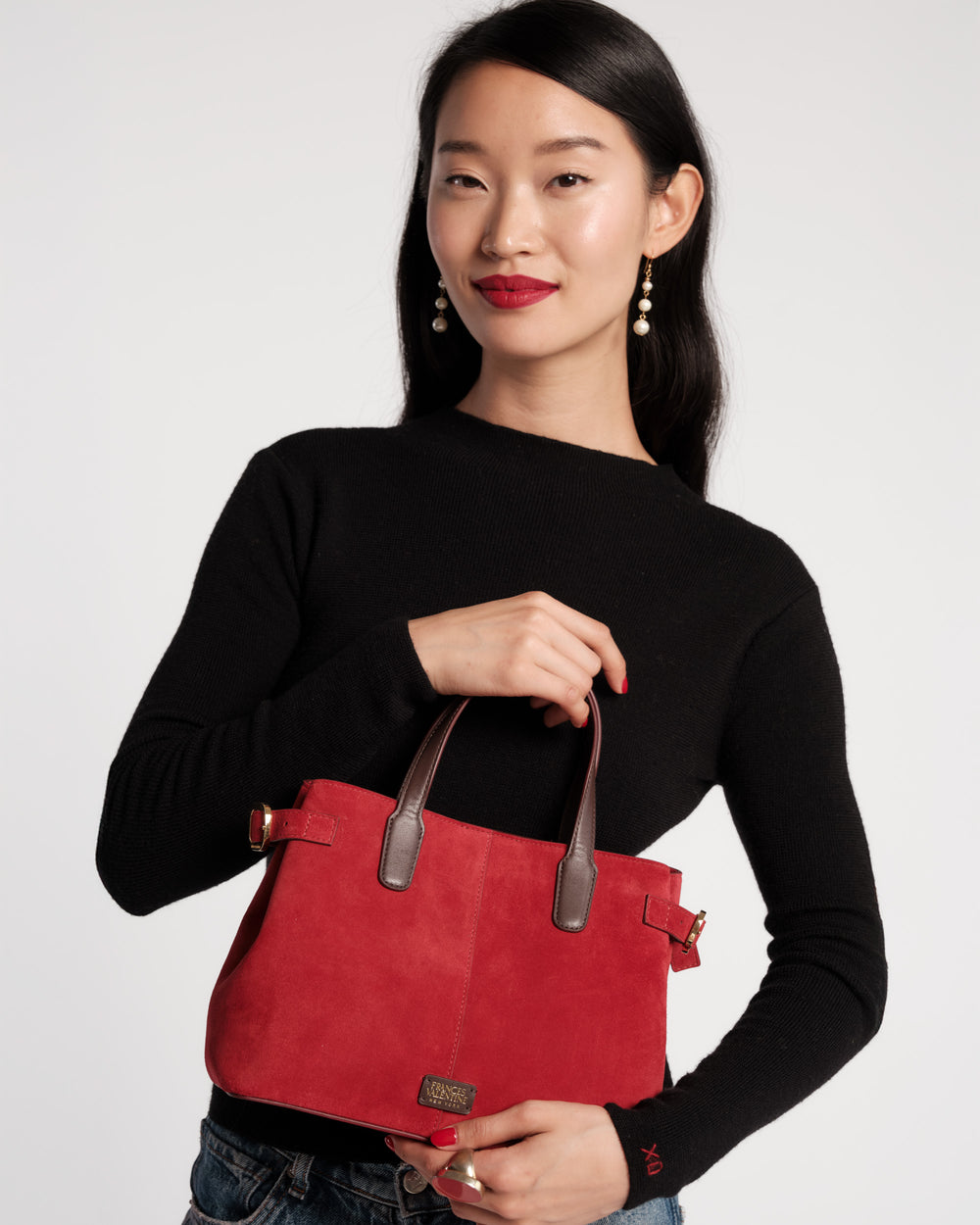 Amalie Suede Tote - Red