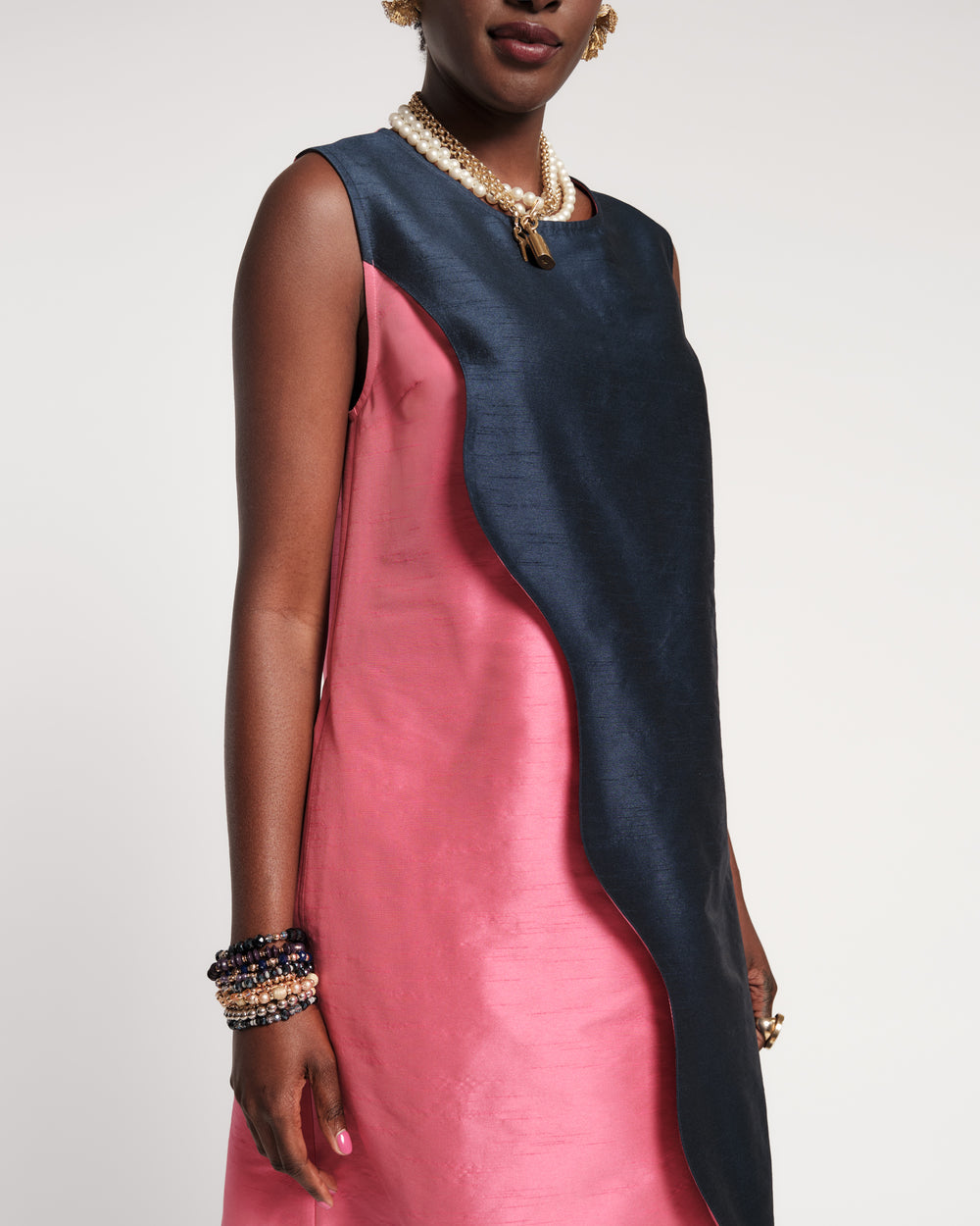 Wave Mini Dress - Navy/Pink Dresses Frances Valentine