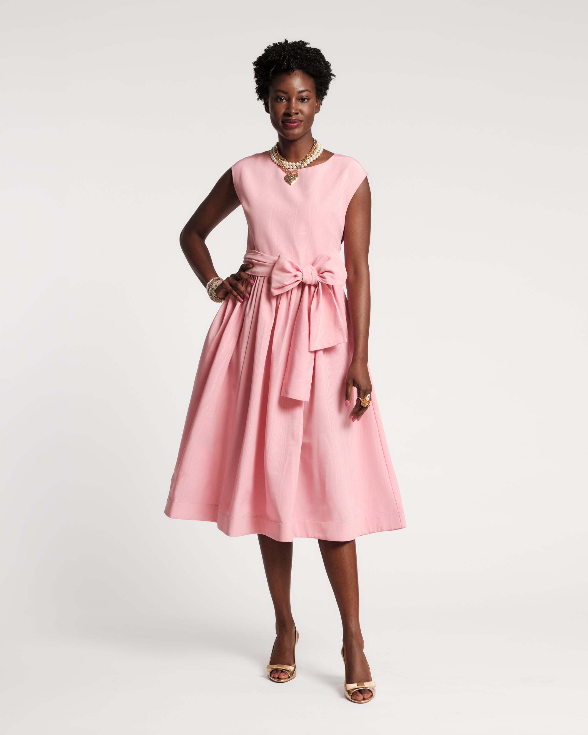 Bow Dress - Pink Moire – Frances Valentine