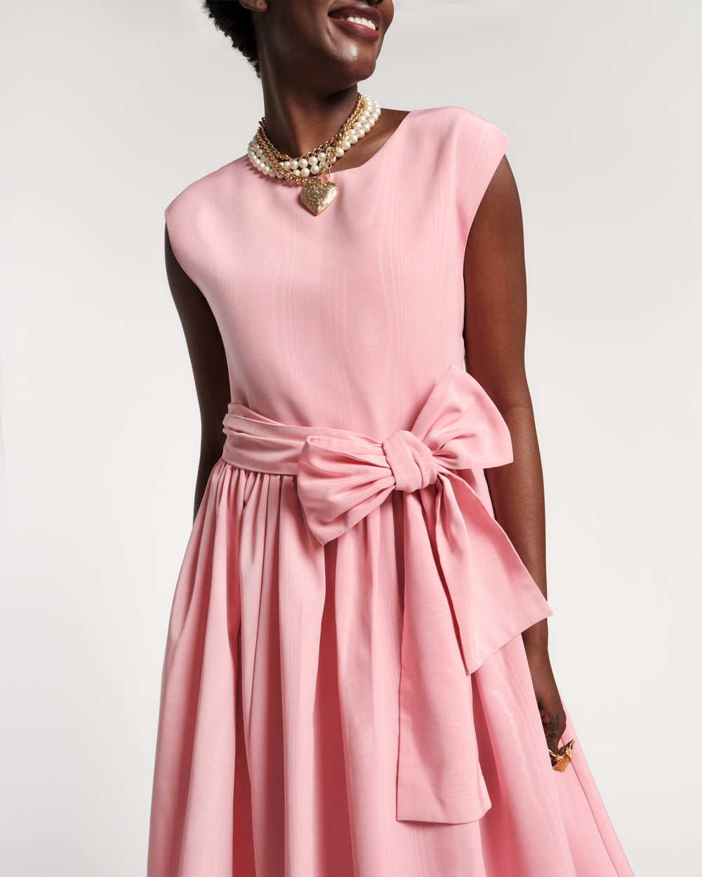 Bow Dress - Pink Moire Dresses Frances Valentine