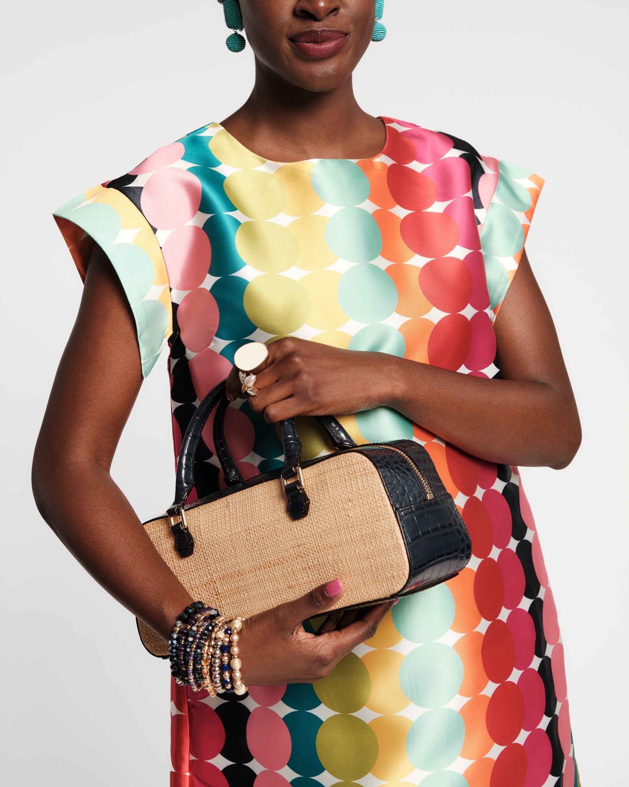 E/W Tote Raffia - Natural/Navy – Frances Valentine