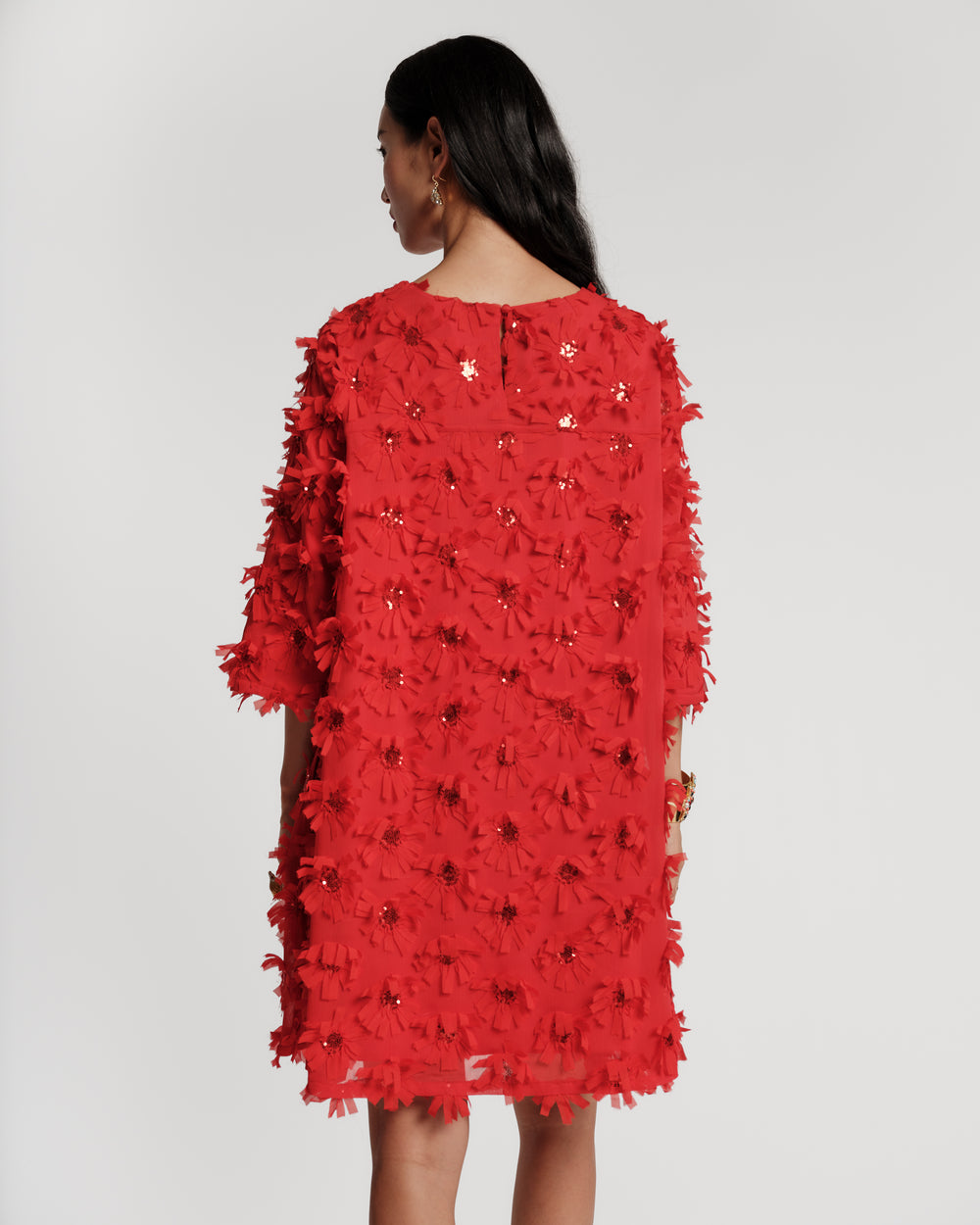 Edie Mini Dress - Daisy Applique Red Dresses Frances Valentine