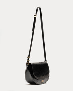 Ellen Saddle Bag Crinkled Leather - Frances Valentine