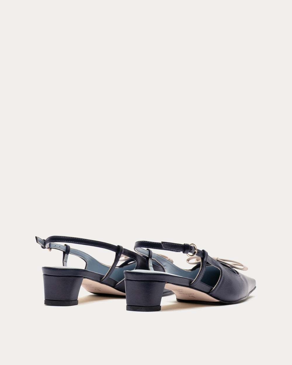 Emma Mini Block Heel - Navy Flats Frances Valentine