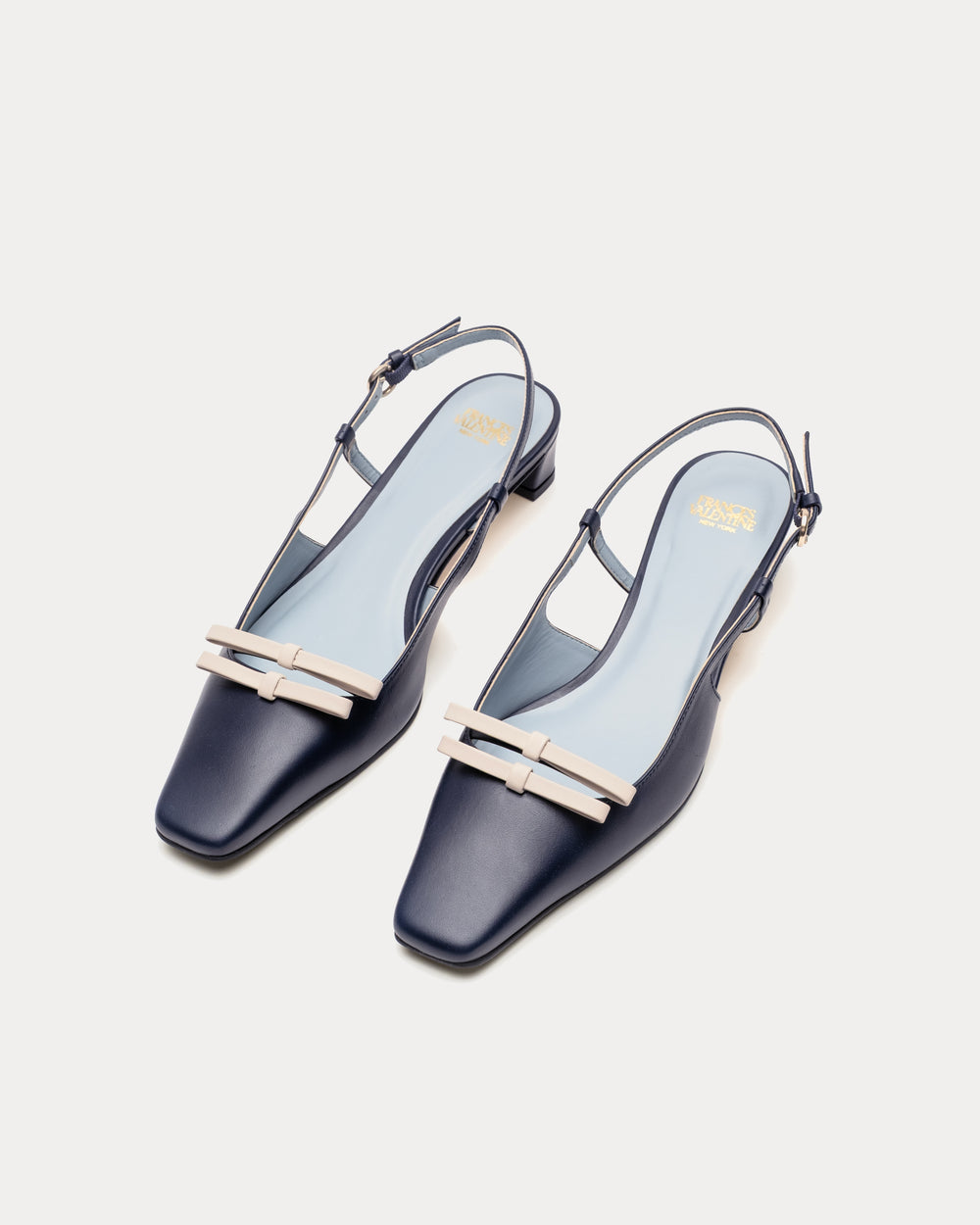 Emma Mini Block Heel - Navy Flats Frances Valentine