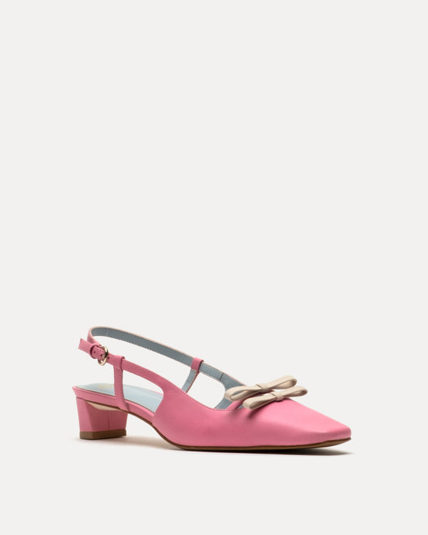 Emma Mini Block Heel - Pink Flats Frances Valentine