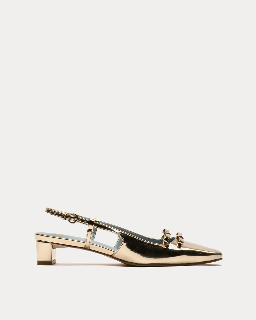 Emma Mini Block Heel - Platino