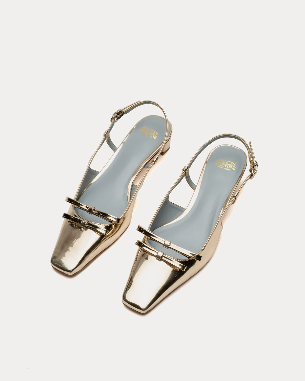 Emma Mini Block Heel Vegan Mirror Vegan Mirror Platino Frances Valentine