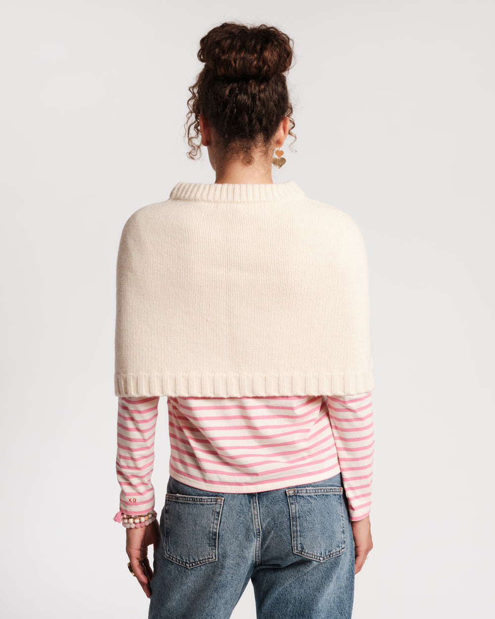Emma Embroidered Shrug - Oyster Sweater Frances Valentine
