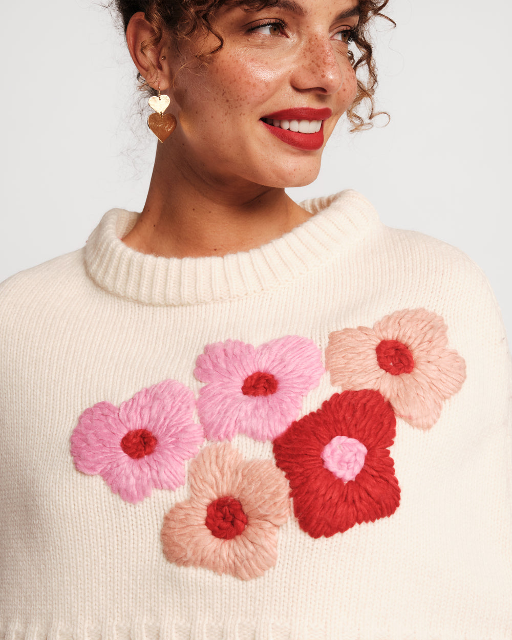 Emma Embroidered Shrug - Oyster Sweater Frances Valentine