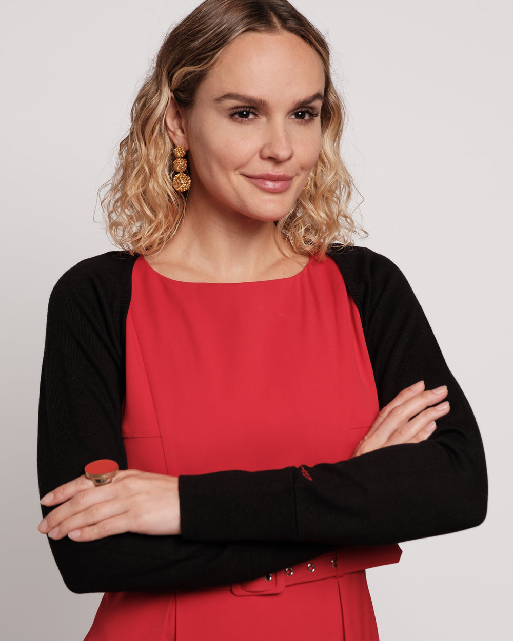 Emmie Long Sleeve Shrug - Black Sweater Frances Valentine