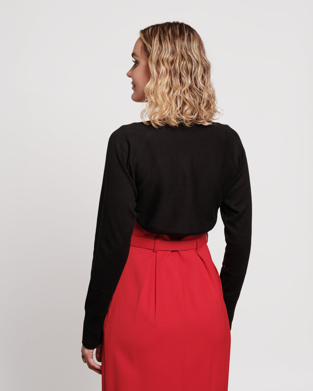 Emmie Long Sleeve Shrug - Black Sweater Frances Valentine