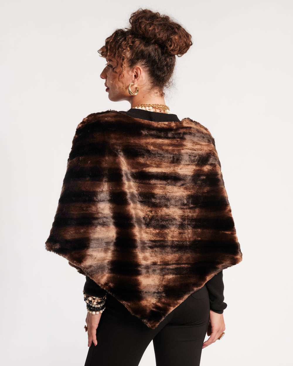 The Envoy Faux Fur Poncho - Brown Coats & Jackets Frances Valentine