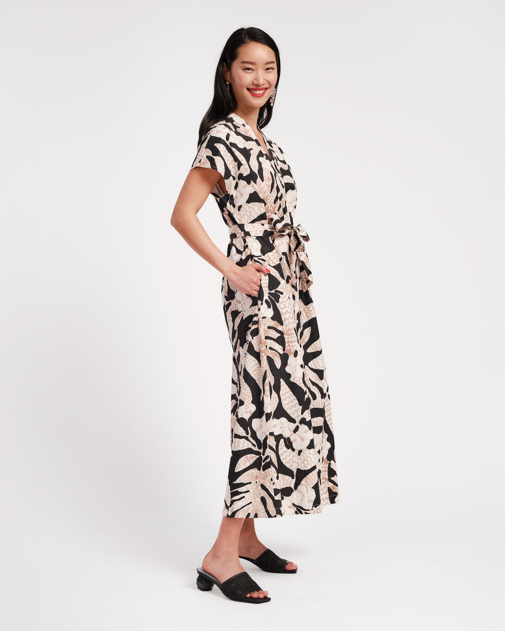 Eve Dress - Sketchy Jungle Black - Frances Valentine