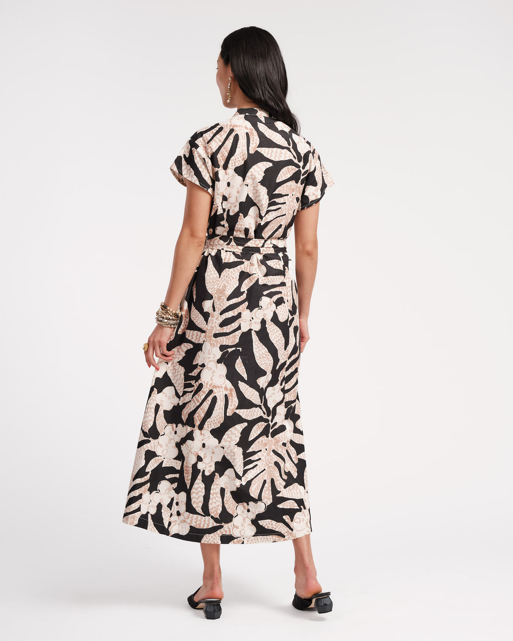 Eve Dress - Sketchy Jungle Black - Frances Valentine