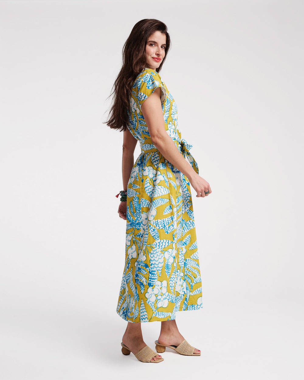 Eve Dress - Sketchy Jungle Green - Frances Valentine