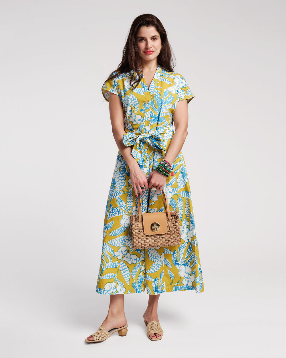Eve Dress - Sketchy Jungle Green - Frances Valentine