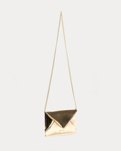 Evie Envelope Clutch Vegan Mirror Leather Gold - Frances Valentine