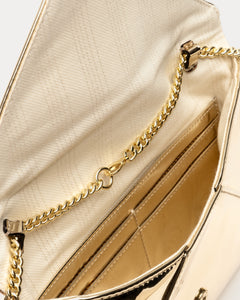 Evie Envelope Clutch Vegan Mirror Leather Gold - Frances Valentine