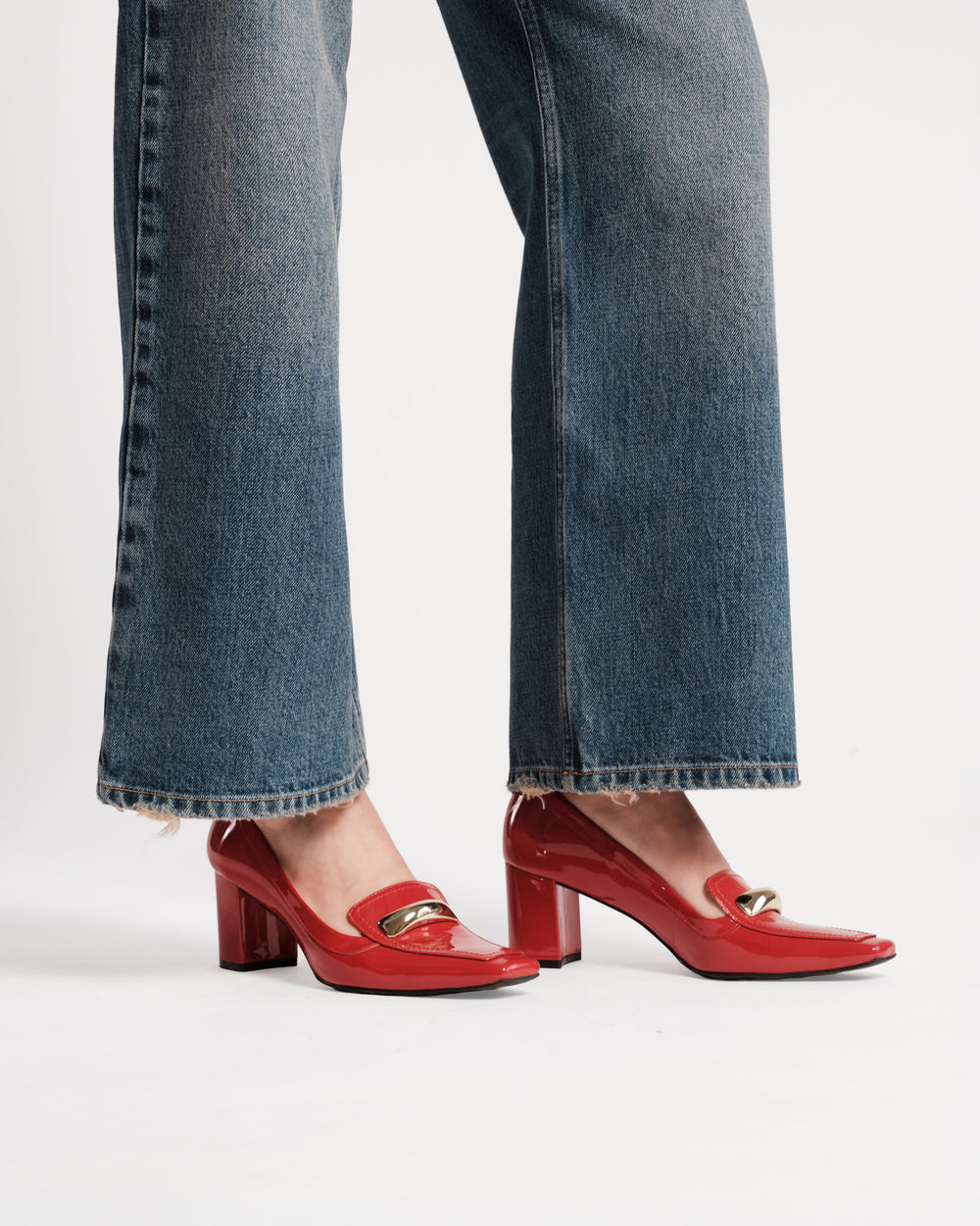 Barbara Loafer - Soft Patent Leather Red Loafers Frances Valentine