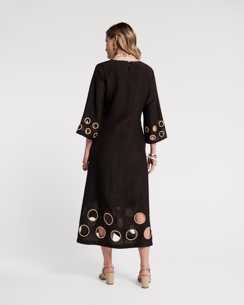 Faye Cut Out Maxi Dress - Black/Taupe Dresses Frances Valentine