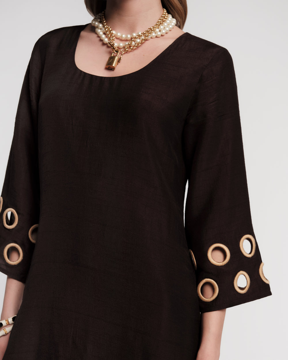 Faye Cut Out Maxi Dress - Black/Taupe XS Faye Cut Out Maxi Dress - Black/Taupe XS