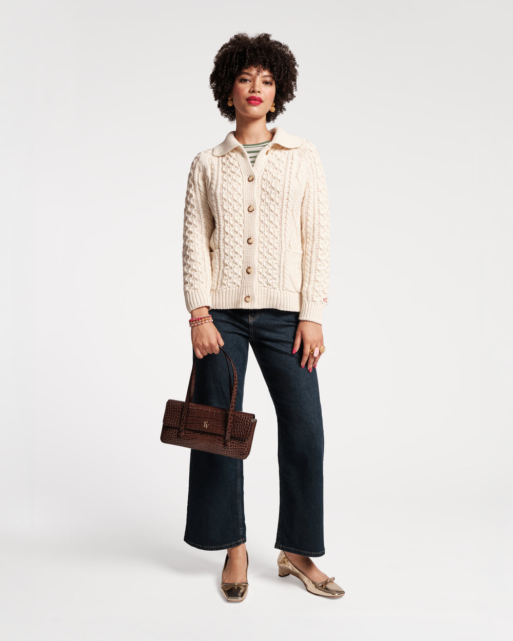 Fisherman Cableknit Cardigan - Frances Valentine