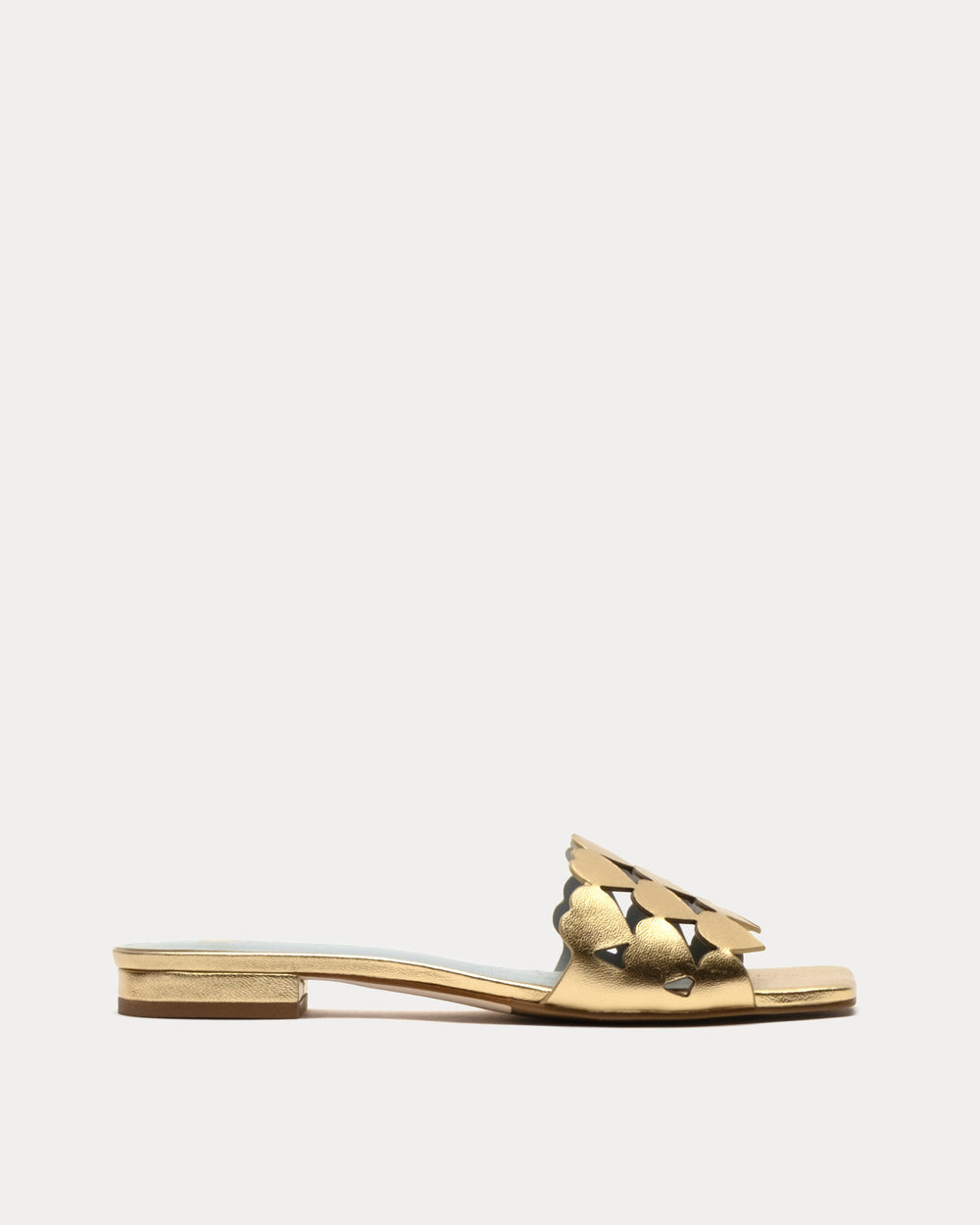 Flat Heart Slide - Gold Flats Frances Valentine