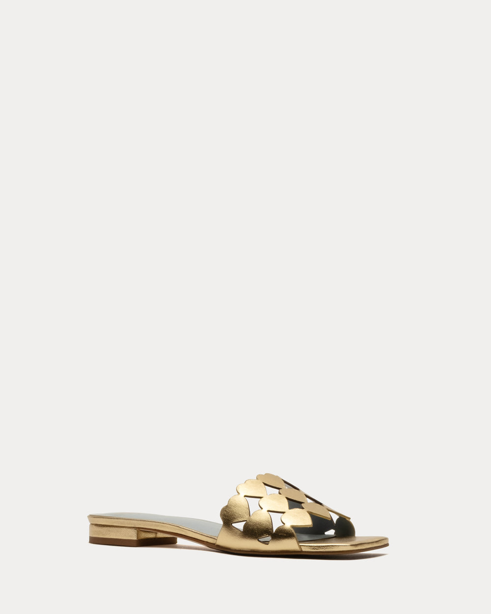 Flat Heart Slide - Gold Flats Frances Valentine