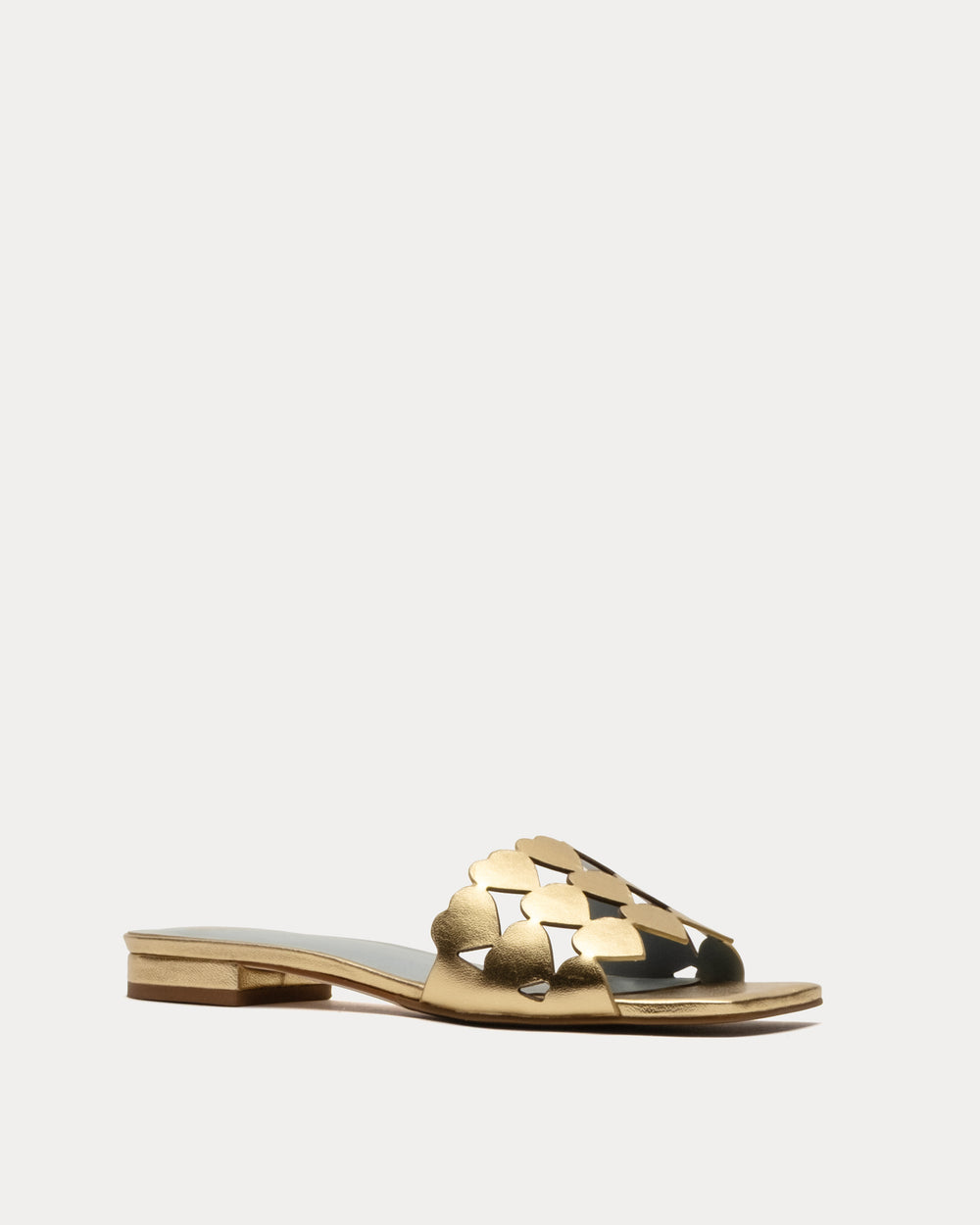 Flat Heart Slide - Gold Flats Frances Valentine