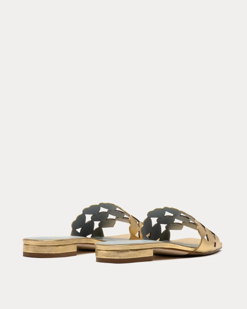 Flat Heart Slide - Gold Flats Frances Valentine