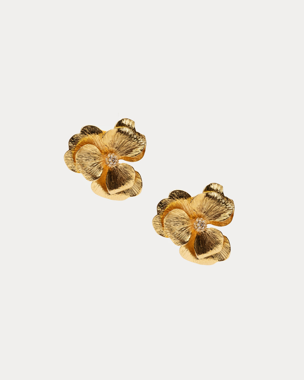 Flower Clip on Earring - Gold