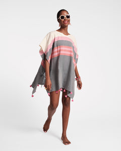 Striped Cotton Poncho - Frances Valentine