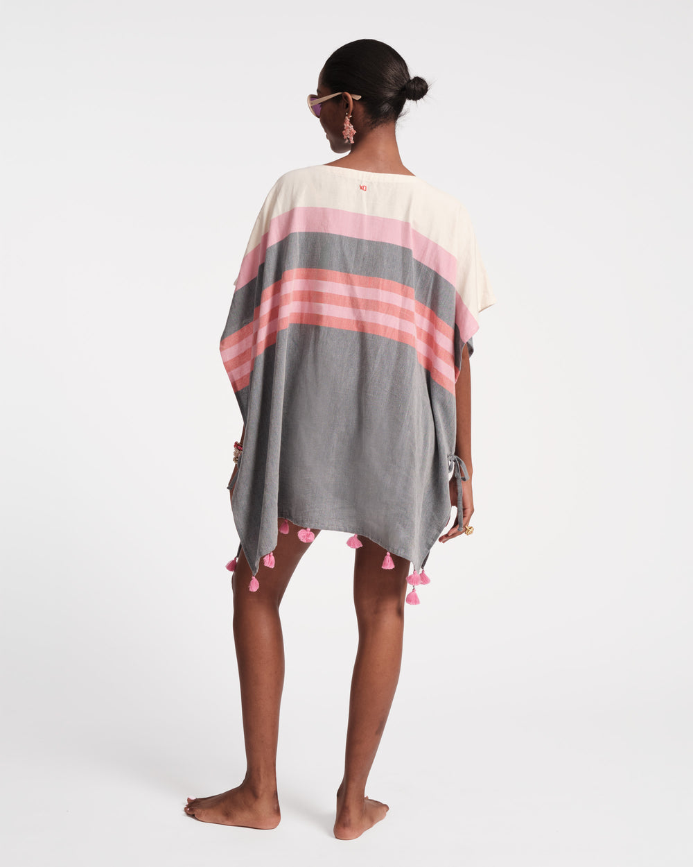 Striped Cotton Poncho Poncho Frances Valentine