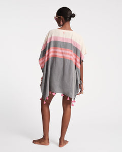 Striped Cotton Poncho - Frances Valentine